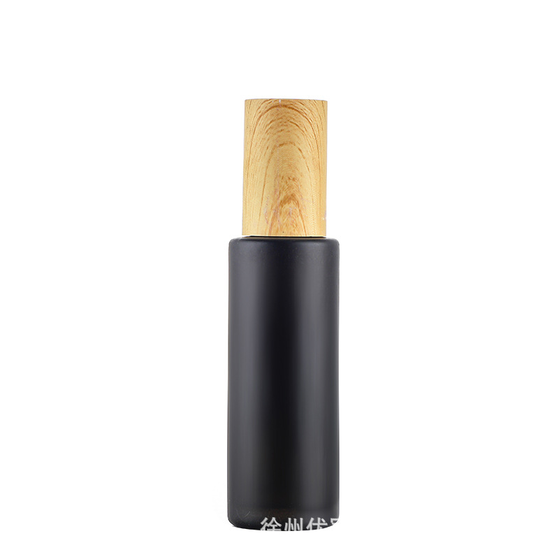 Venta al por mayor cubierta de grano de madera botella de aceite esencial crema botella de vidrio aerosol cosmético botella vacía Fundación esencia sub-botella image 5