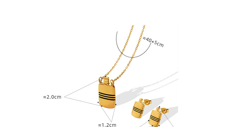 Style Coréen Tendance Titane Acier Rayé Petite Bouilloire Pendentif Collier Oreille Clou Bijoux display picture 1