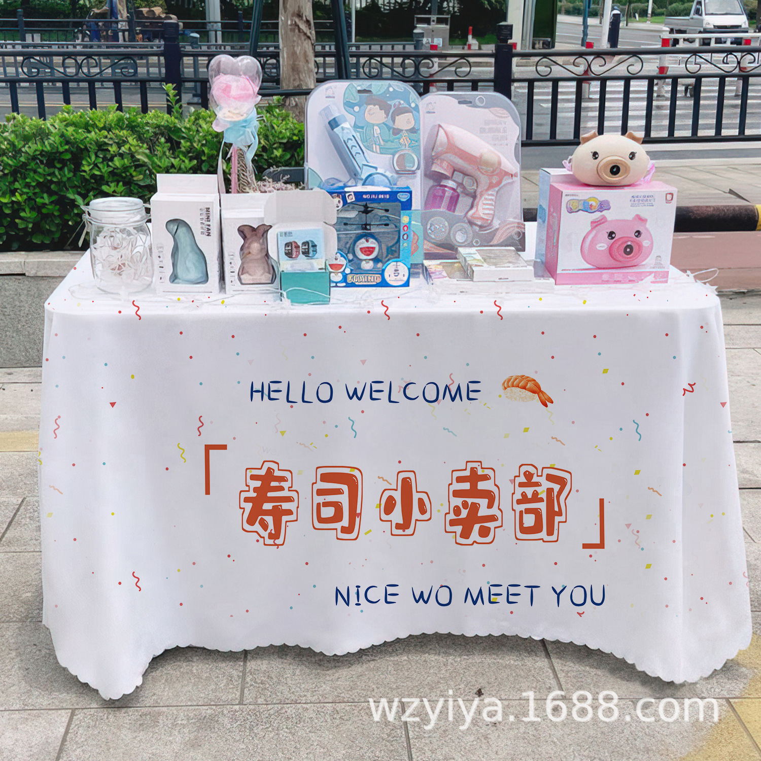 Sushi toal de mesa letrero mercado nocturno gourmet puesto toal de mesa carro publicidad toal de mesa publicidad toal