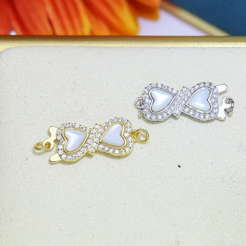 DIY parts S925 Sterling Silver new pattern fashion Pearl Necklace Connect buckle Buckle bracelet sweater chain Beading