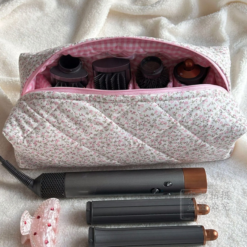 크리 에이 티브 새로운 꽃 화장품 가방 대용량 헤어 드라이어 보관 가방 미용 및 미용 도구 가방