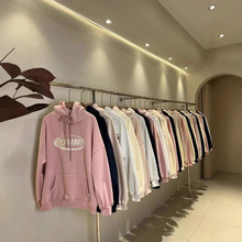 韩版宽松加绒加厚连帽卫衣外套女款秋十三行品牌女装批发一手货源