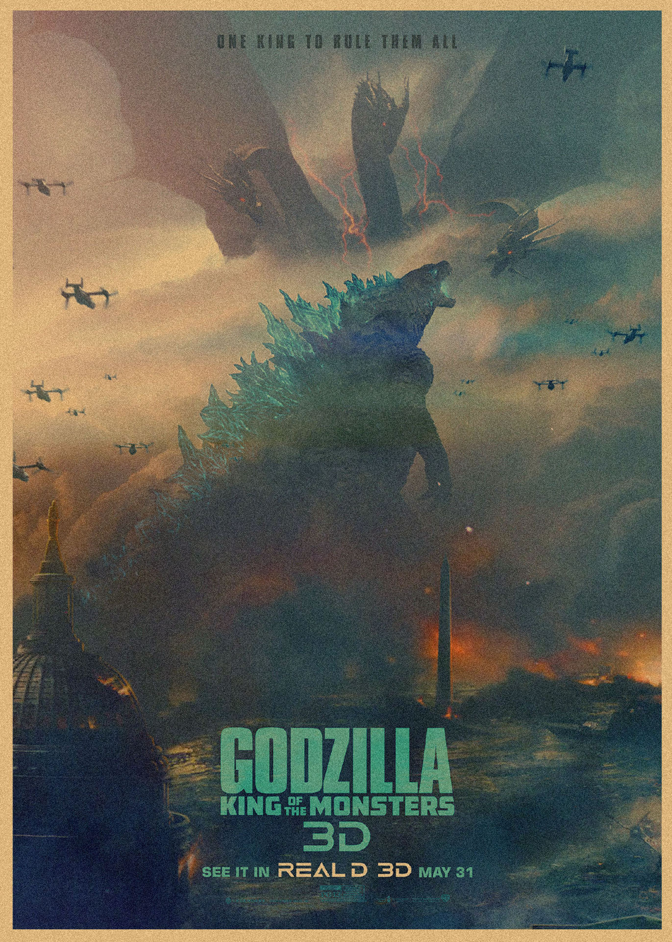 Godzilla película Godzilla póster retro kraft decoración mural mural 258