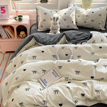 跨境糯糯棉学生宿舍印花四件套床单床笠床上用品小清新高颜值批发