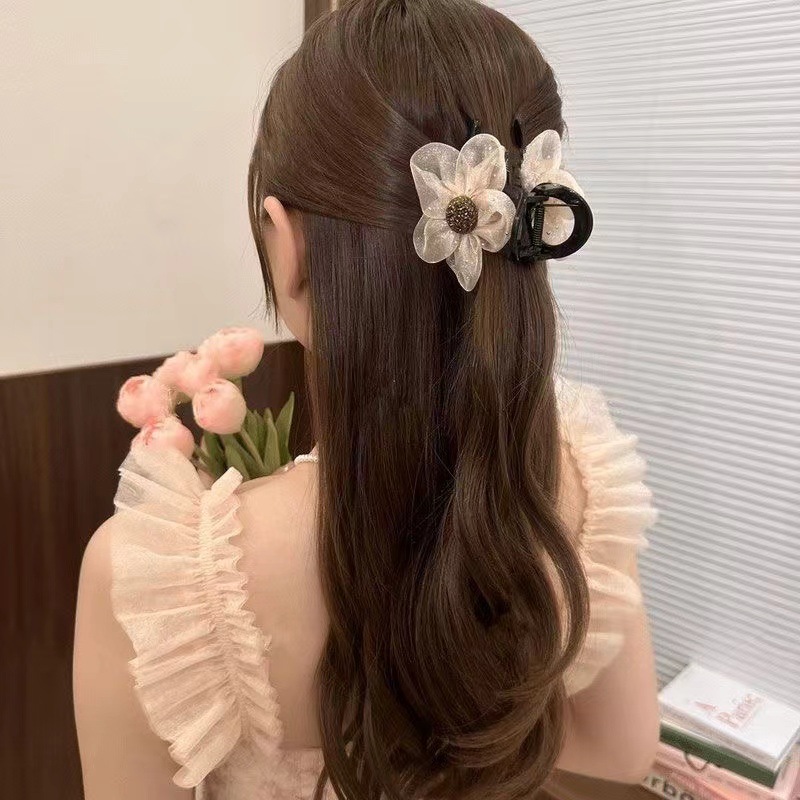 1 Piece Quantity Simple Style Classic Style Women's Plumeria Plastic Gauze Flowers Hair Claws