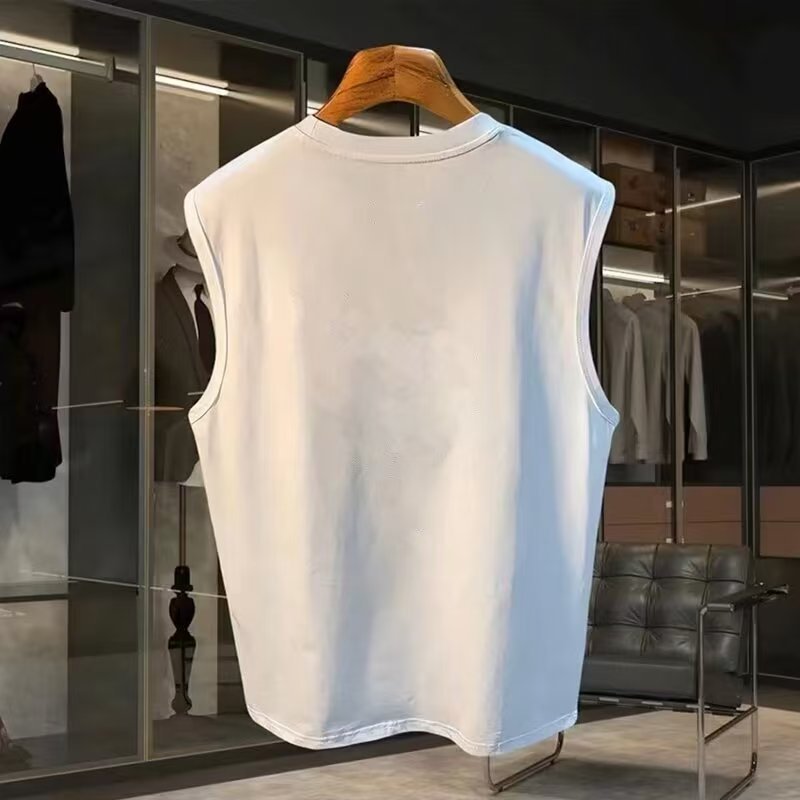 Canotta uomo oversize in cotone pesante streetwear senza maniche_voghion.com
