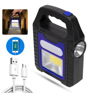 Outdoor night camping solar strong light portable lamp LED lamp bead dual-purpose three-block field emergency USB camping lamp