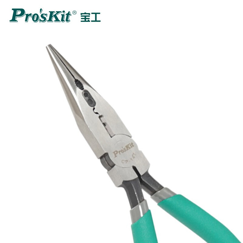 宝工4合1铬钼钢电工尖嘴钳带剥剪线压接功能尖口钳子CP-147