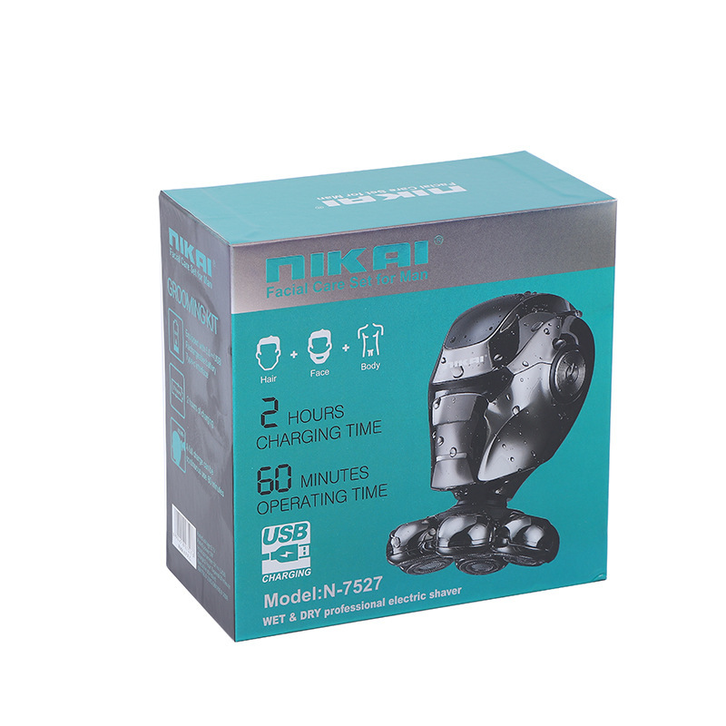 New five-in-one multi-functional shaver suit men's 7-head shaving LCD waterproof rechargeable barber scissors