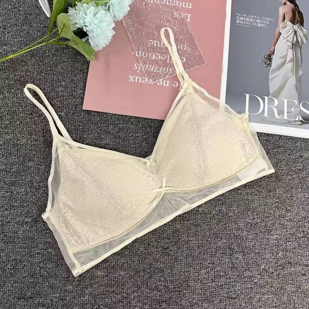 Nueva copa fija de encaje, chaleco de alta calidad, bra de yoga sin anillo de acero, ropa interior deportiva, mujer al por mayor