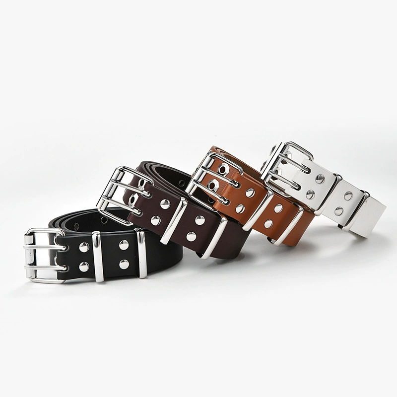 Новый панк ремень hollow повседневное декор octagonal eyelet пряжка двойной ряд выпуклая форма трендовый ремень для женщин в наличии