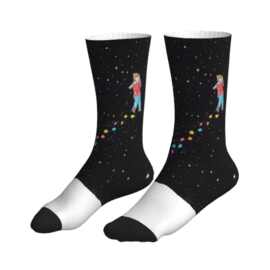 POD印花星夜漫步中筒袜