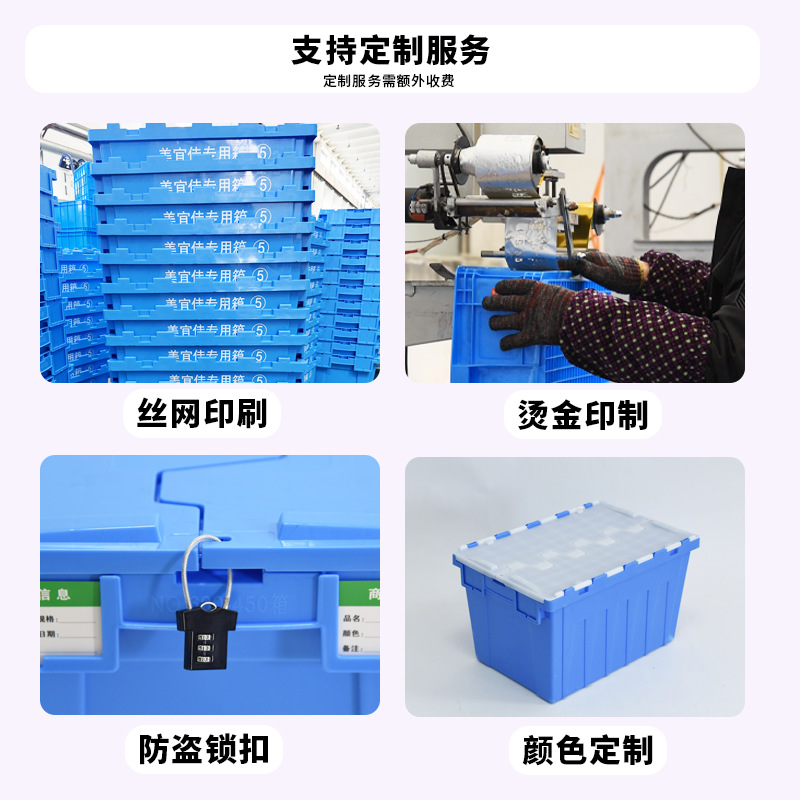 Caja de Logística de Inserción Oblicua Feiyu Sheng, Caja de Transporte Médico, Caja de Plástico para Entrega en Supermercados y Tiendas de Conveniencia con Tapa Abatible