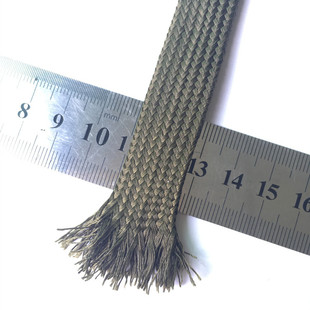 Manufacturer Supplies 14mm Military Green Nylon Braided Mesh Tube, Nylon Telescopic Mesh Tube, High Temperature Resistant and Wear-Resistant Wire Harness