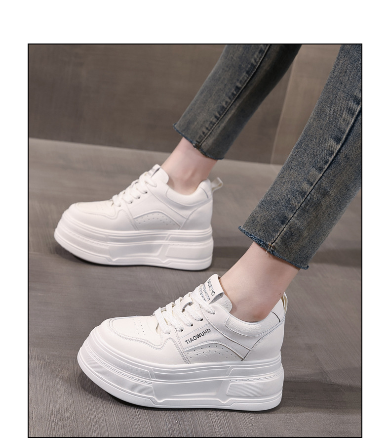 Giày sneaker nữ chunky đế dày tăng chiều cao 8 cm, phong cách trẻ trung — màu be chi tiết 15