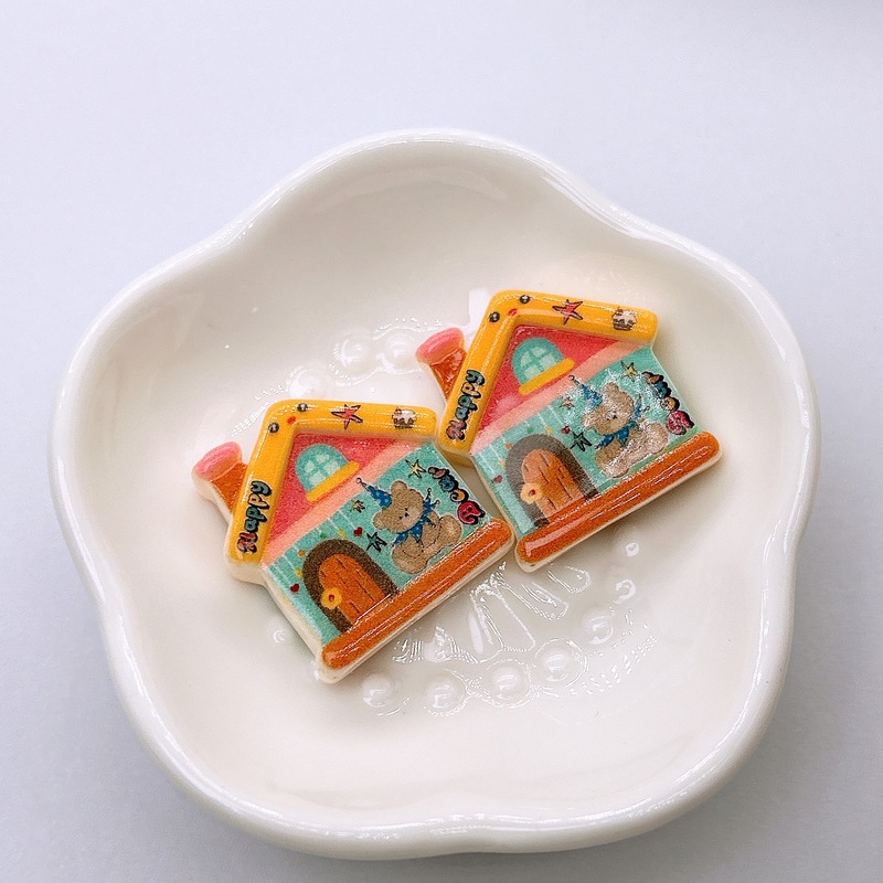 26*26mm亚克力可爱卡通竖孔小房子串珠diy小雪屋房子串珠饰品配件|undefined