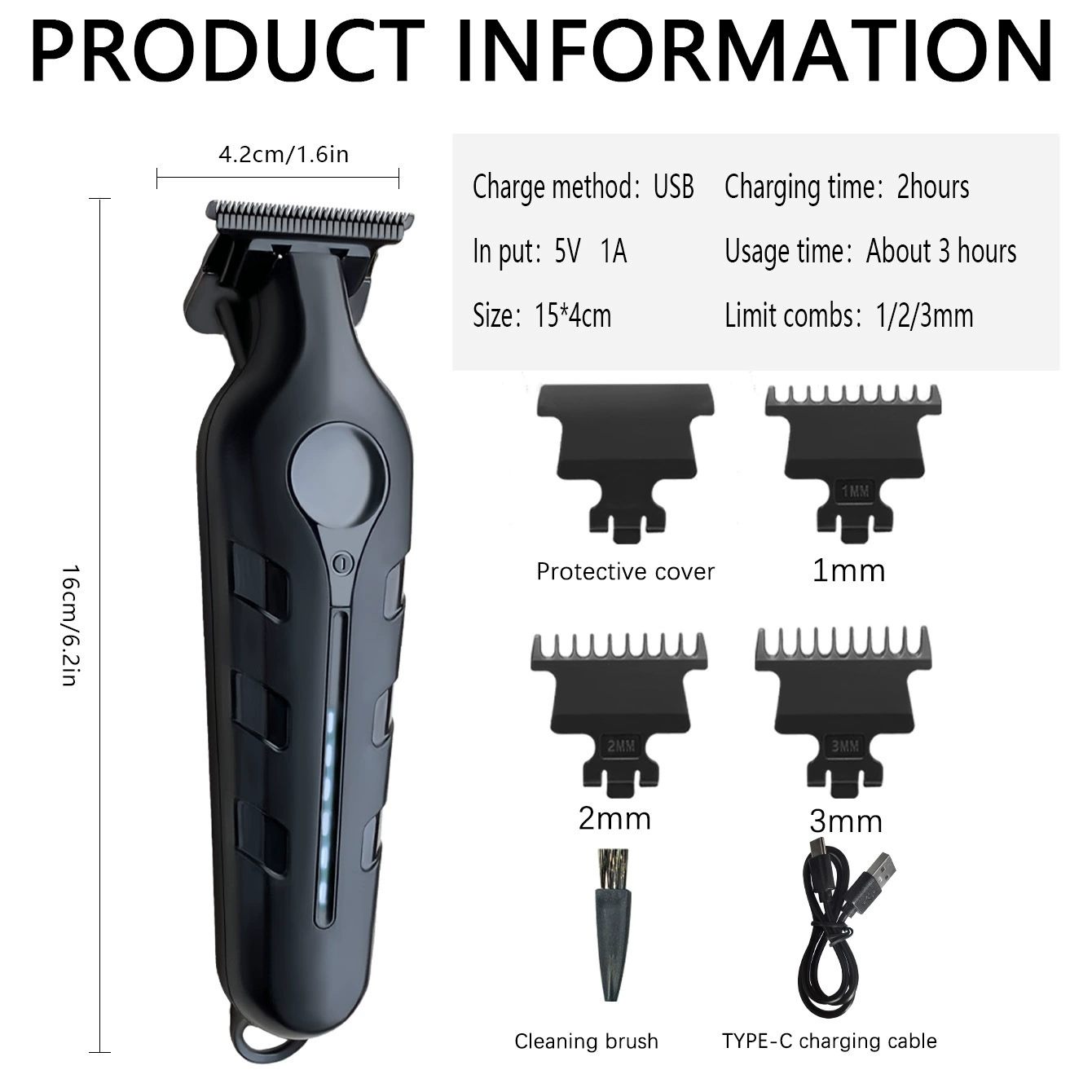 Электрическая стрижка машинкой с USB-зарядом для стрижки под Undercut, без указания площадки