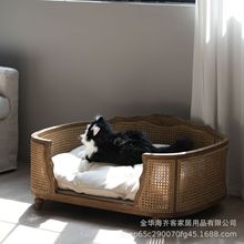 小型犬 狗窝宠物窝用品 狗窝猫窝 美式复古实木动物屋家具泰迪比