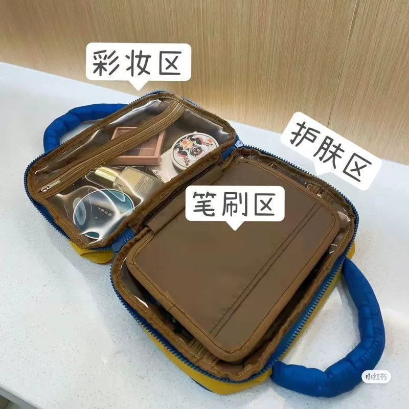 Cartoon soft capacious cosmetic bag, handheld folding storage bag, high-quality style, wholesale