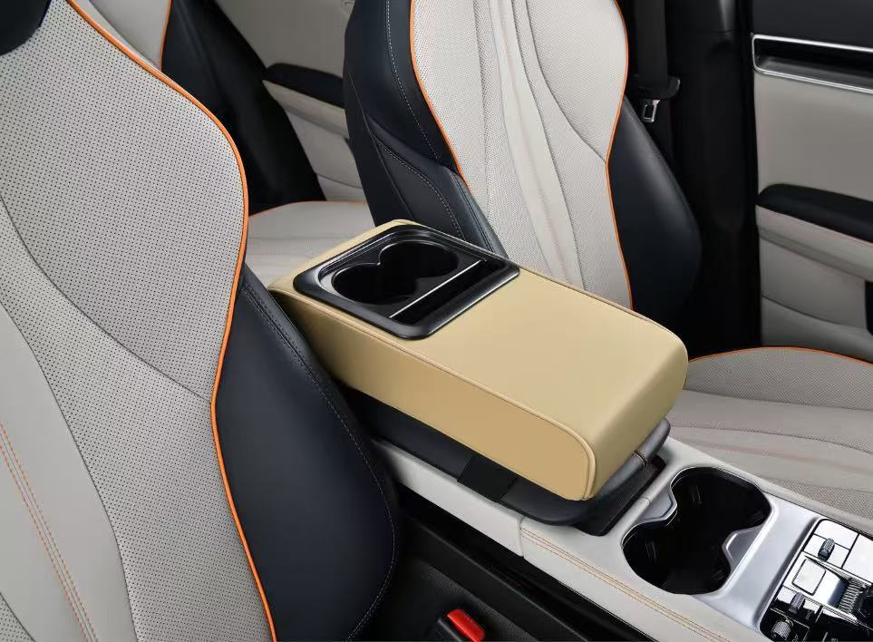 Cross-border factory multifunctional car armrest box cushion with coaster storage mobile phone rack three-in-one armrest box booster pad