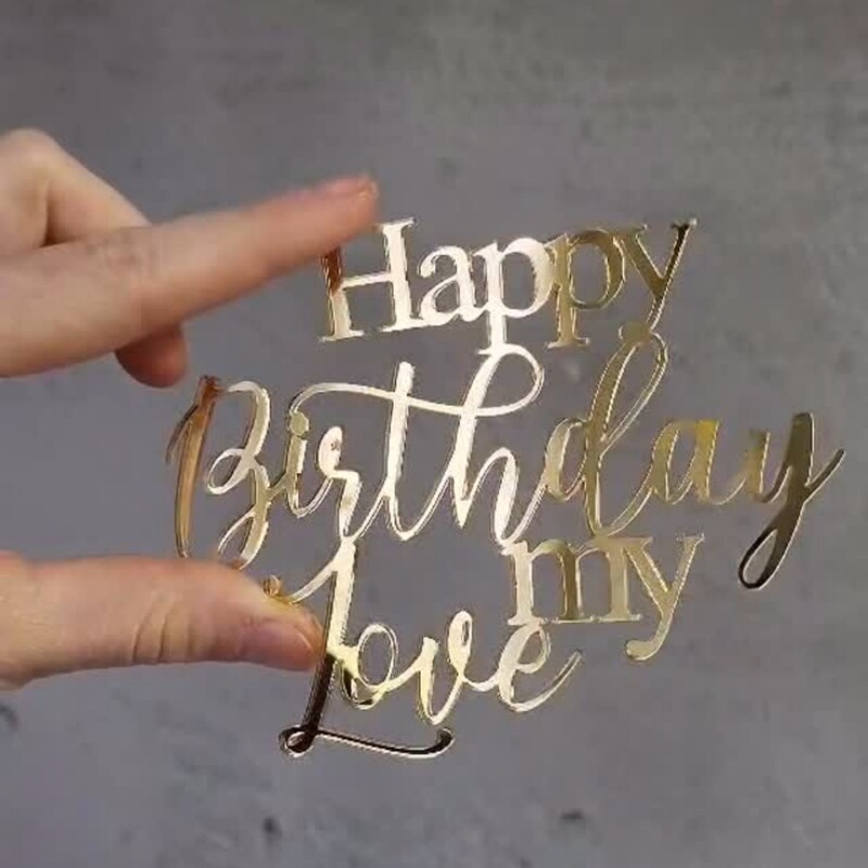 版权跨境ins风亚克力蛋糕装饰生日情侣表白爱人生日蛋糕装饰插件|undefined
