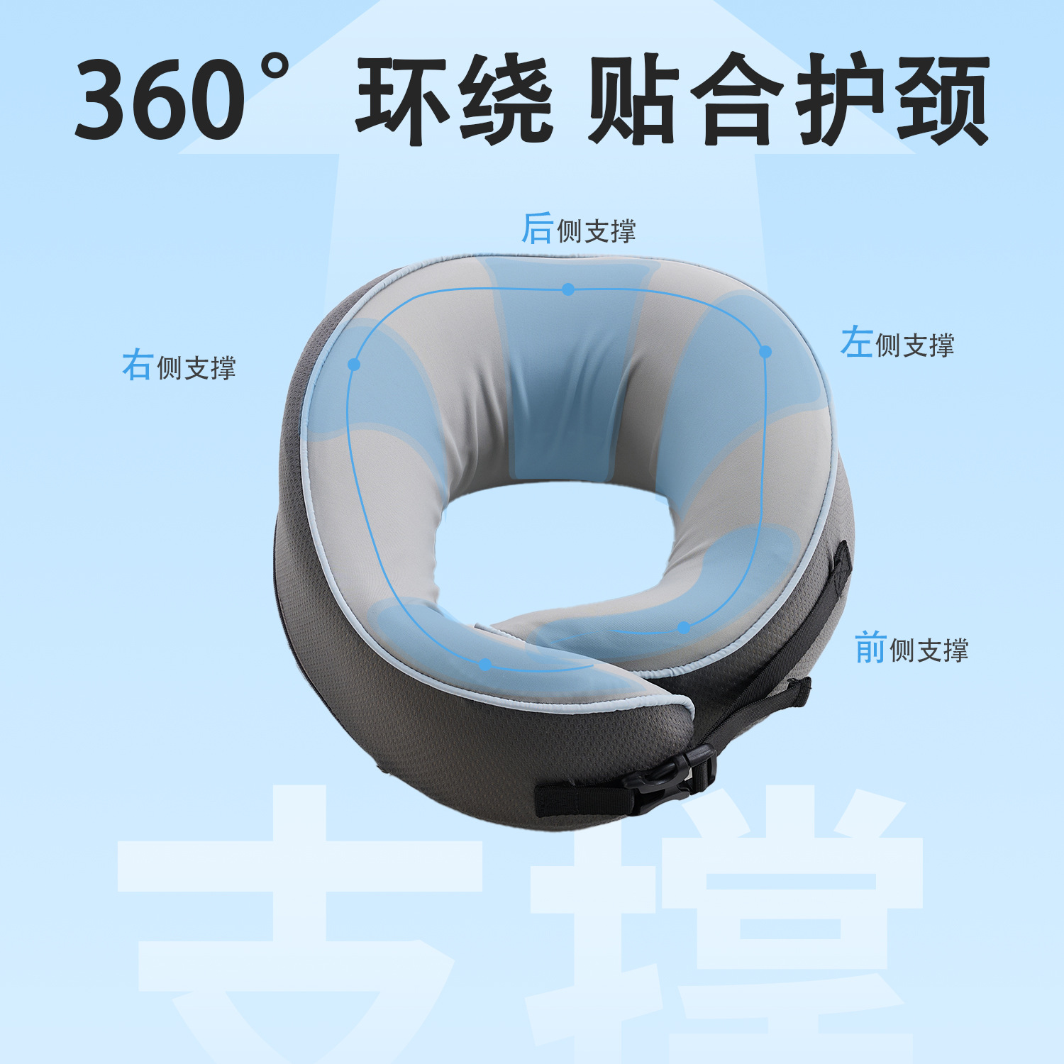 Nuevo juego de almohada para el cuello de espuma viscoelástica transfronteriza espacio de rebote lento en forma de U almohada de viaje en avión almohada para el cuello regalo