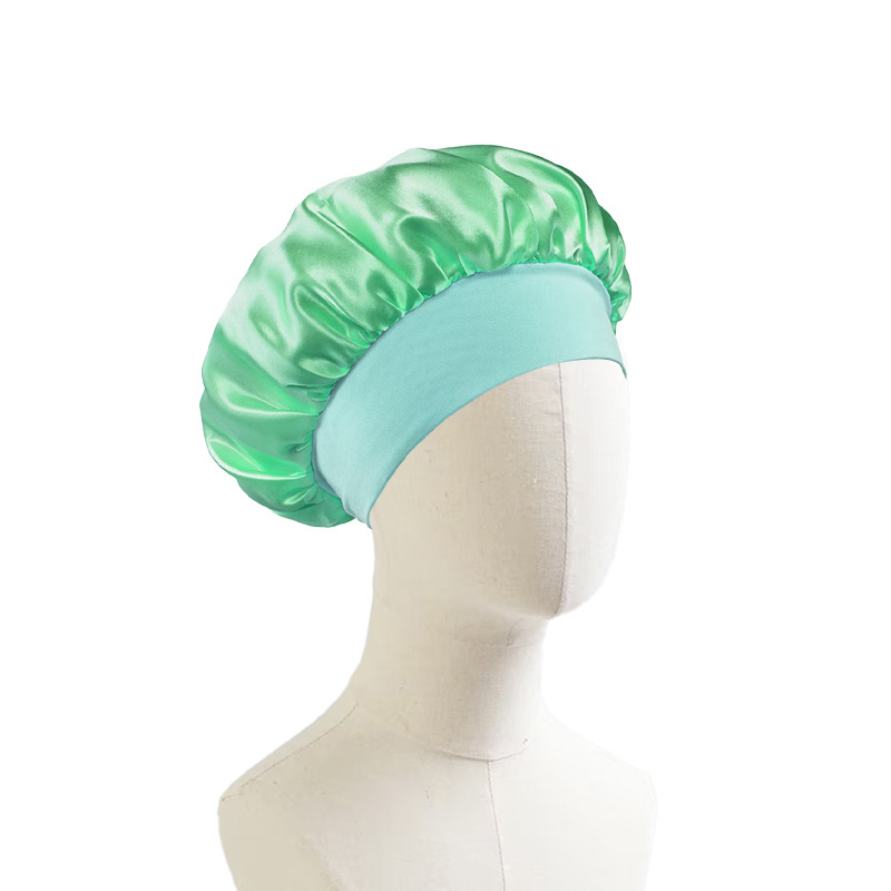 Gorro de Noche de Satén para Mujer con Borde Ancho para Dormir y Cuidado del Cabello image 19