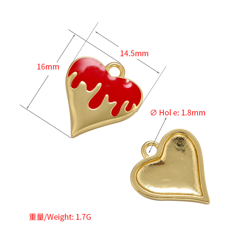 Color Drop Oil Heart-shaped Pendant Accessories Wholesale Nihaojewelry display picture 8