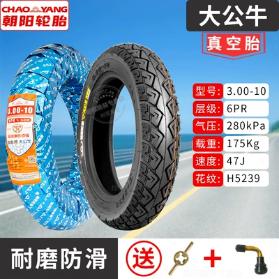 Vacuum Tire 300-10 Electric Vehicle: Non-industrial tires - 300-10-chaoyang-6-layer-big-bull-tubeless-tire-thickened-puncture-resistant-and-wear-resistant-1-year-warranty