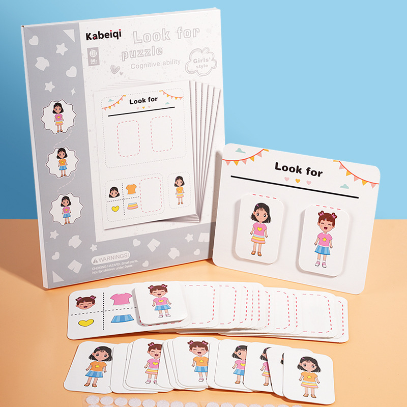 Cognitiva juego silencioso libro de papel para niños Velcro chico chica estilo encontrar un par de juguetes para bebés