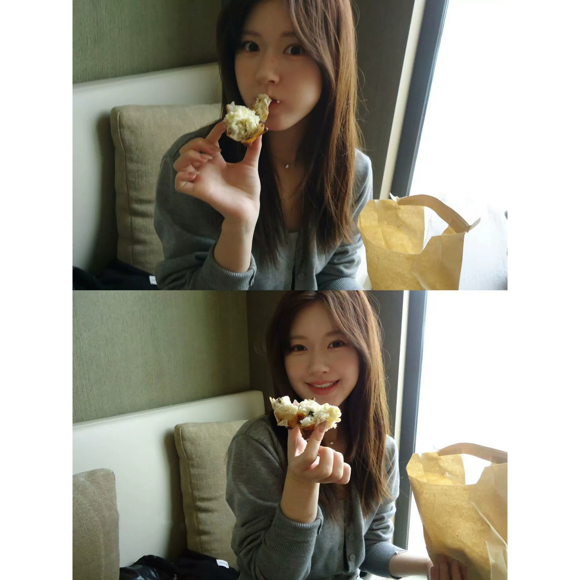 今、2026年春の新作韓国デザイナーrol*rolaの趙魯思と張元英と同じスタイルの小さなロゴ入りニットセーターが登場しました。