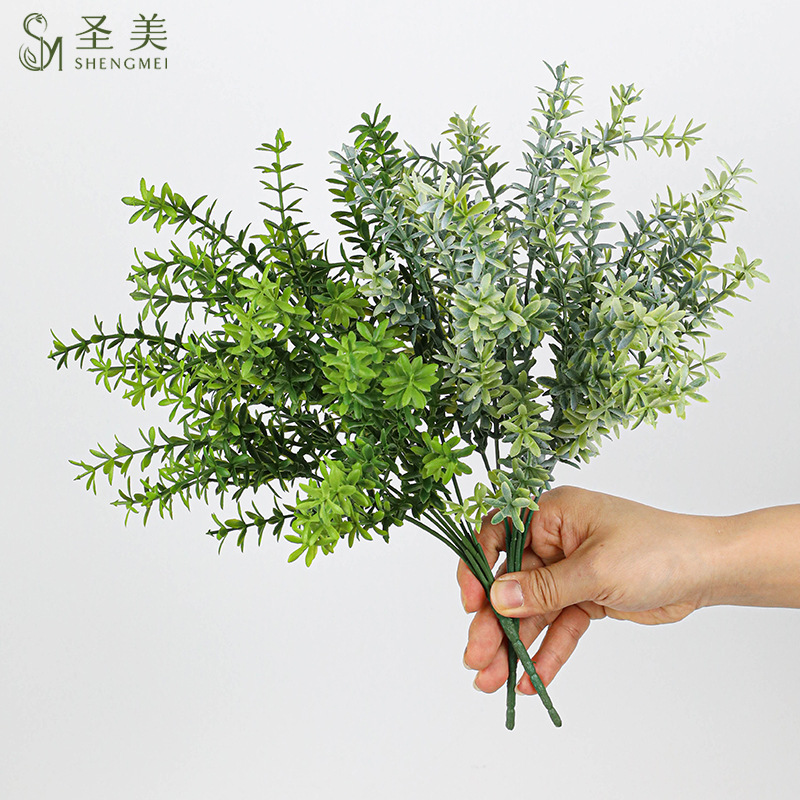仿真7头凉水草景装饰佛甲草地面造景塑料绿草装饰插花造景
