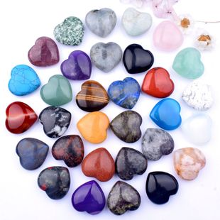 No return jewelry 30*12mm love non-porous powder crystal ornaments natural stone 3cm heart-shaped hand handle small gifts