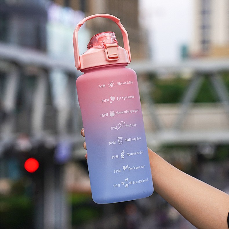 グラデーションカラーカップストローカップ研磨カップ大容量水筒屋外スポーツカップ携帯ストロープラスチックカップ|undefined