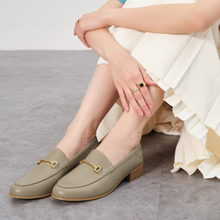 Julia Heuer German niche 2023 classic comfortable horse buckle slip-on loafers commuter women's shoes