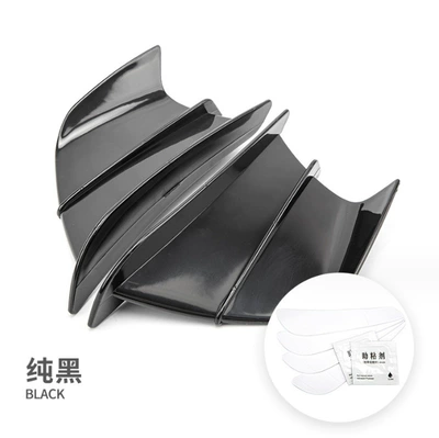 Applicable to Yamaha Suzuki Kawasaki Honda universal fiber modification fixed wing pneumatic Wing motorcycle modification accessories (Motosiklet ləvazimatları və aksesuarları) - pure-black