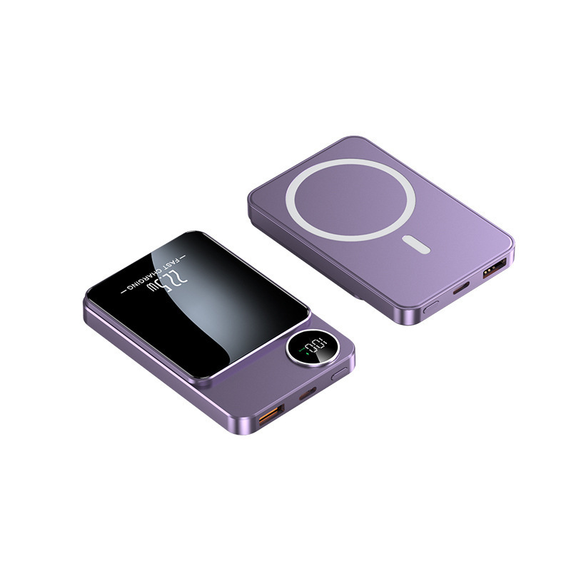超薄型Magsafe磁気ワイヤレス5000mAh充電器 ワイヤレス急速充電モバイルバッテリー10000mAh|undefined