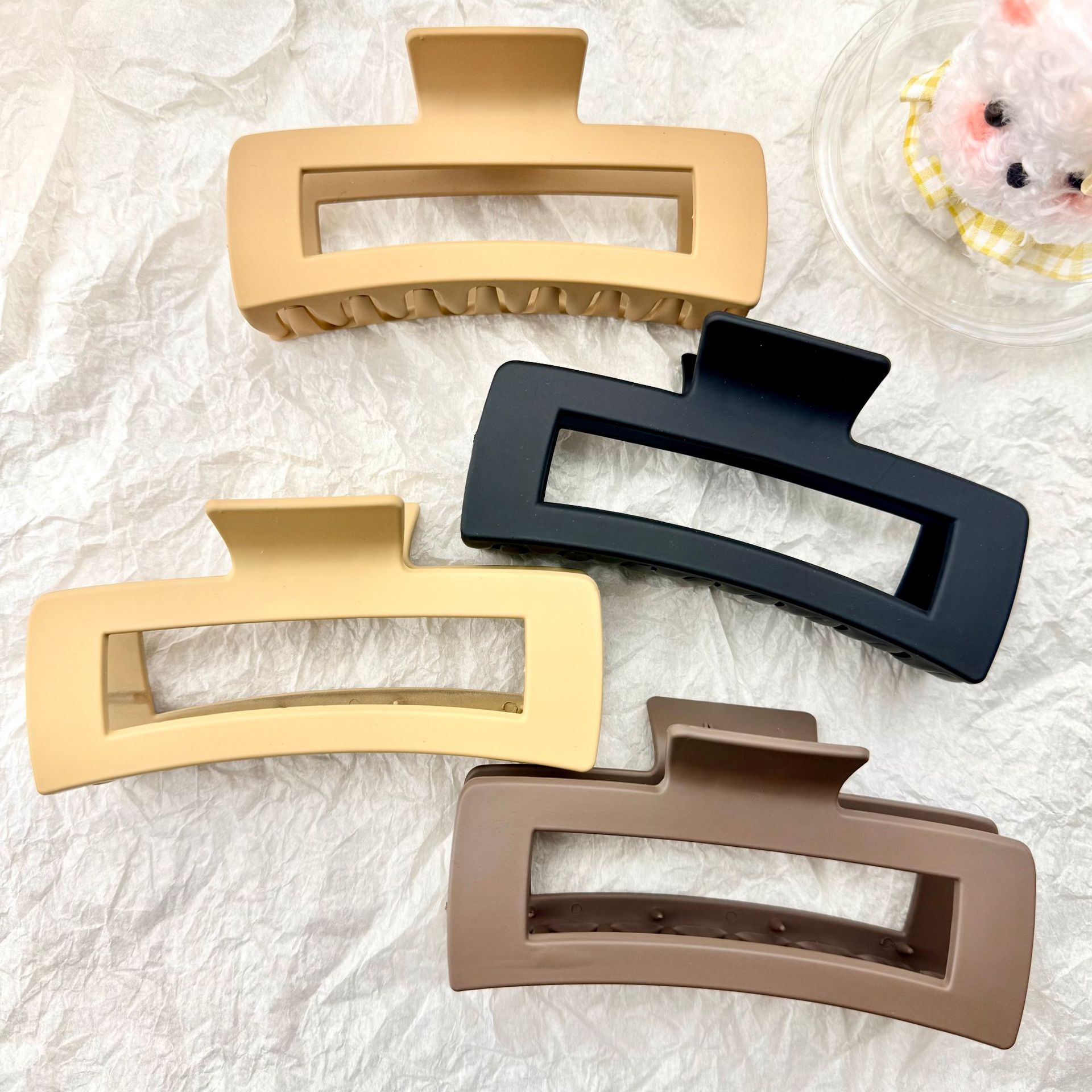 Übergroße matte Haarklammer mit Griff, quadratisch, Haiklemme für dickes Haar, hochwertige Haarspange für Damen, Haarschmuck