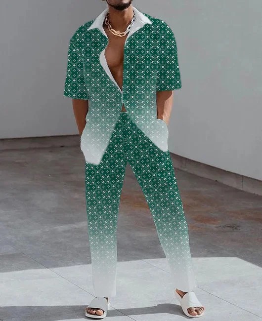 Temperamento de moda, estilo de personalidad, camisa de manga corta impresa en 3D, pantalones, MB1-MR10 de dos piezas de estilo popular para hombres