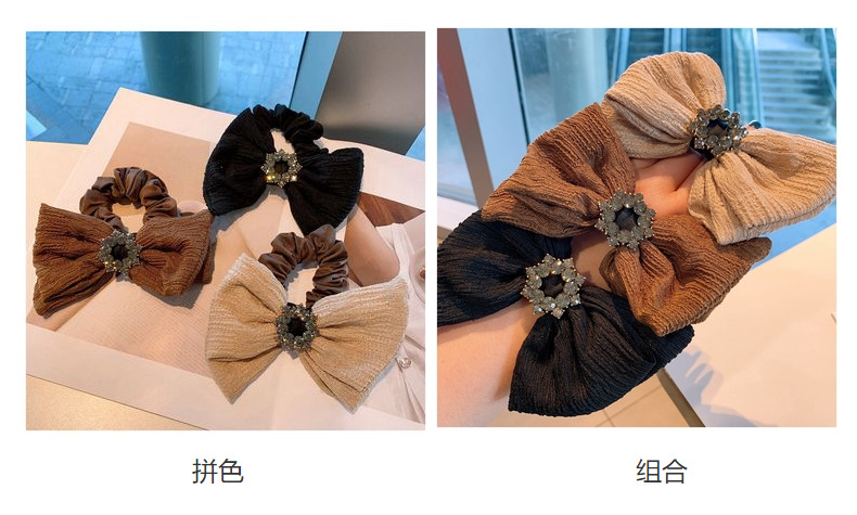 Retro Diamond Wave Embossed Folds Bow Hair Scrunchies display picture 28