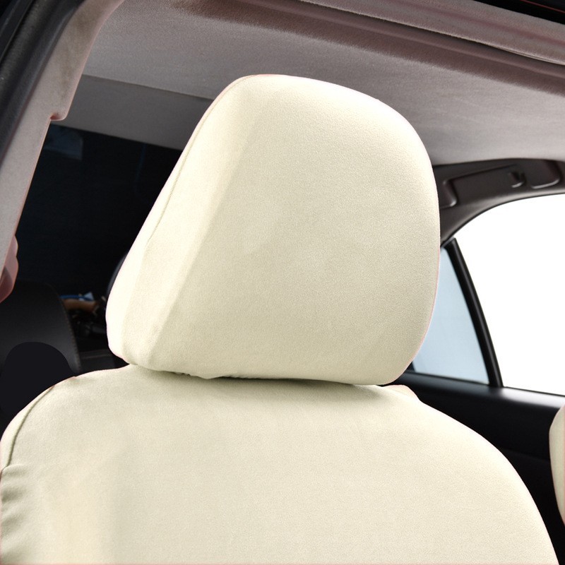 Car Headrest Case Thickened Universal Elastic Velvet Headrest Protective Cover Full Envelope Simple Installation Dust-proof Cap