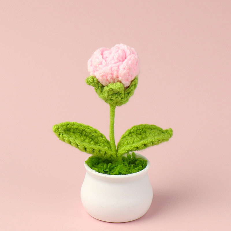完成品クロスボーダーニットウールひまわり鉢植え造花研究デスクトップ装飾品卒業子供の日の小さなギフト|undefined