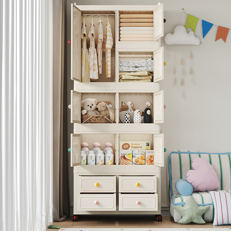 Gabinete de almacenamiento de dopamina, armario doméstico para niños, armario plegable sin instalación, caja de almacenamiento de ropa, juguetes, artículos diversos