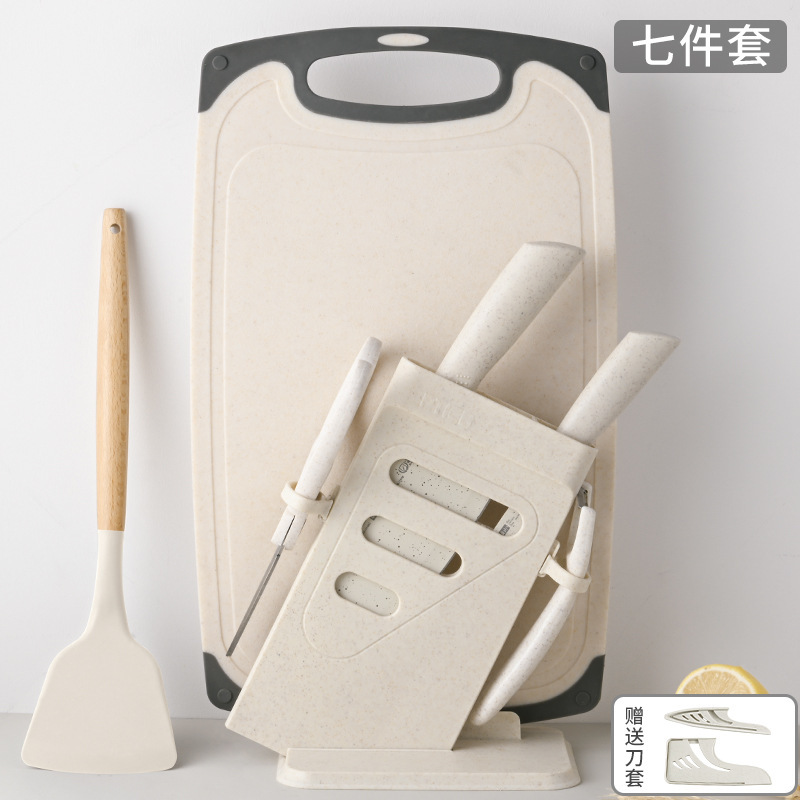 Yangjiang cuchillo de acero inoxidable cuchillo de cocina combinación de utensilios de cocina conjunto de corte conjunto completo de cuchillo de cocina tablero de cocina 2 en 1 uso doméstico
