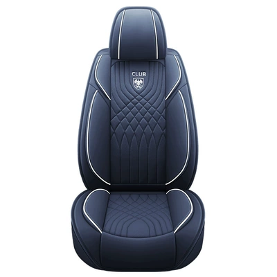 Cross-Border Foreign Trade Car Seat Cover, Four-Season Seat Cushion, Fully Enclosed Seat Cover, Nappa Leather Car Cushion, Breathable Seat Cover, Car (Seat cushion, seat cover) - sapphire-blue-single-seat