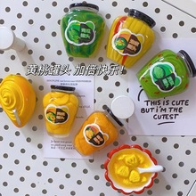 抖音直播大号食玩3D立体冰箱贴美食食物水果韩式泡菜甜品罐头批发