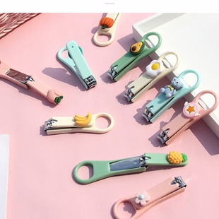 Creative cartoon folding nail clippers single adult splash-proof nail clippers nail clippers portable nail clippers