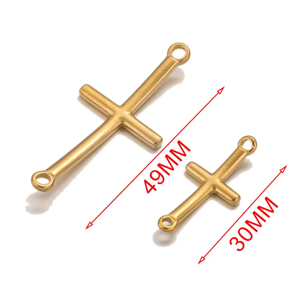 10 Pcs/package Simple Style Cross Stainless Steel Plating Connector Jewelry Accessories display picture 6