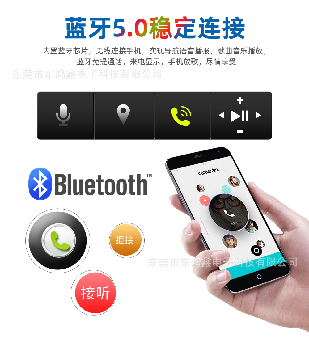 Universal Car CD Player DVD Player with Bluetooth Hands-Free Calling Support for MP3 and VCD Disc Playback 5014