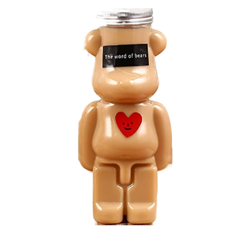  disposable tea cup, cartoon plastic bottle for commercial use, with little bears